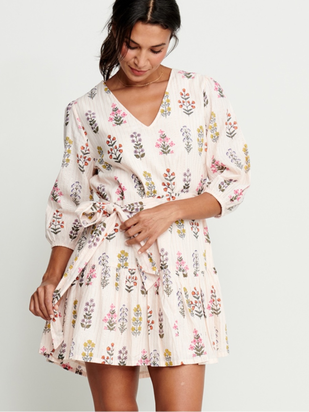 Pink Chicken 100% cotton Halsey Dress dainty flowers